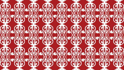 Seamless vector pattern featuring vintage floral hearts and ornate numbers with decorative antique symbols for textile design and retro wallpaper