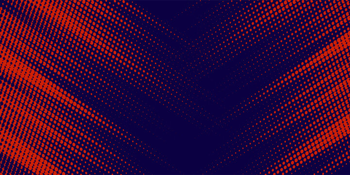 Abstract speed lines style orange color halftone banner design template. Vector illustration.