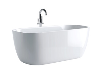 White bathtub isolated on a transparent background