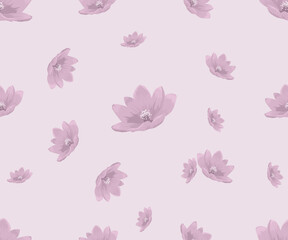 Seamless purple floral pattern designed for fabric, walls and more.