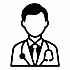 Doctor avatar logo vector illustration silhouette
