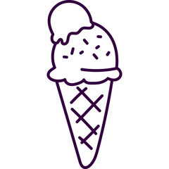 Ice Cream Cone Line Doodle