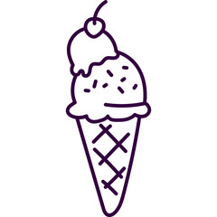 Ice Cream Cone Line Doodle