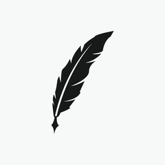 Simple Vector Illustration of a Quill Feather Pen