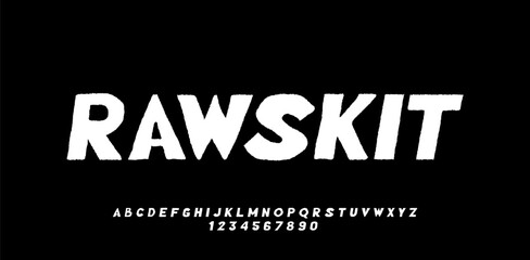 Modern Raw Bold Font. Fat font with unique style. Regular and Italic Uppercase. Editable vector lettering. Poster design typography music culture sports
