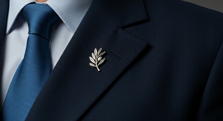 Olive Branch Badge Displayed by Ambassador During Global Summit Promoting Harmony and Unity