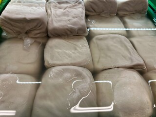 tofu, raw food, industry, soybean, no people, white color, cutting, meat substitute, meal, wet,...