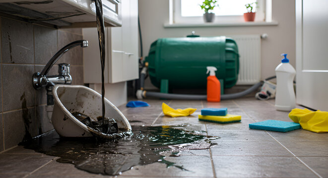 Bathroom Plumbing Overflow Damage