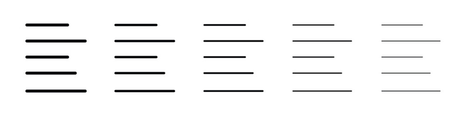 Align left icon for mobile concept and web design.
