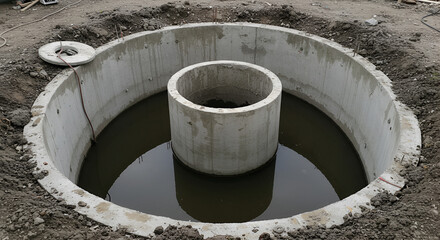 Concrete Manhole Construction Installation Site
