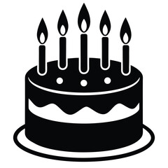 Celebrate with Delight A Festive Birthday Cake Icon