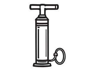 set of 6 psc different type of Bicycle pump clear vision simple dark black line art on white (1).eps