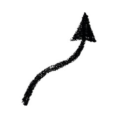 Hand drawn ink arrow illustration in sketch style. Business doodle clipart. Single element for design