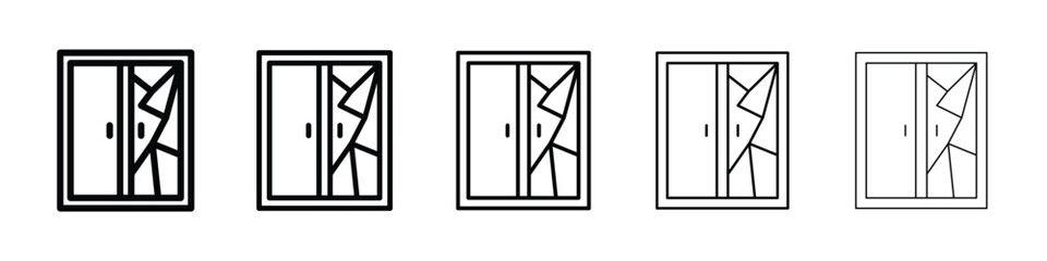 Naklejka premium Broken window icon for mobile concept and web design.