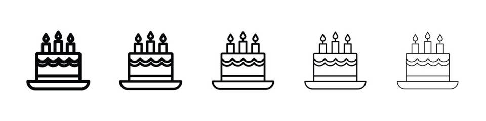 Cake birthday icon for mobile concept and web design.