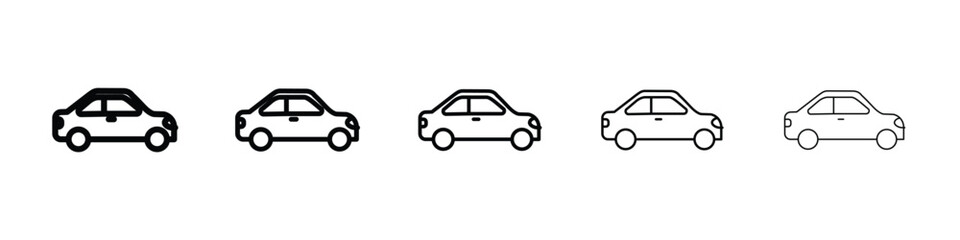 Car side view icon for mobile concept and web design.