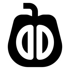 food and fruit solid icon set