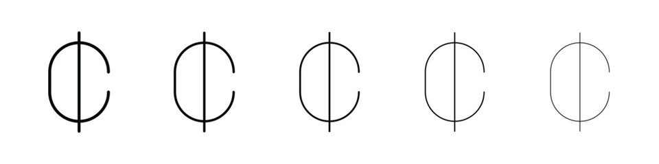 Cedi signs for mobile concept and web design.