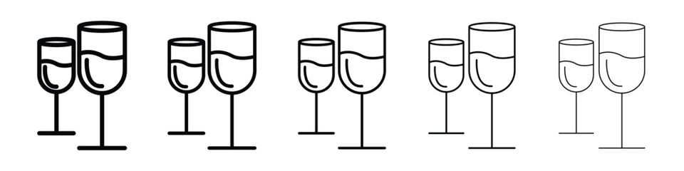 Champagne Glass icon for mobile concept and web design.