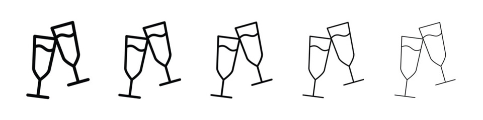 Champagne Glass icon for mobile concept and web design.