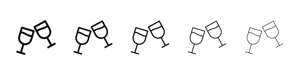 champagne glasses icon for mobile concept and web design.
