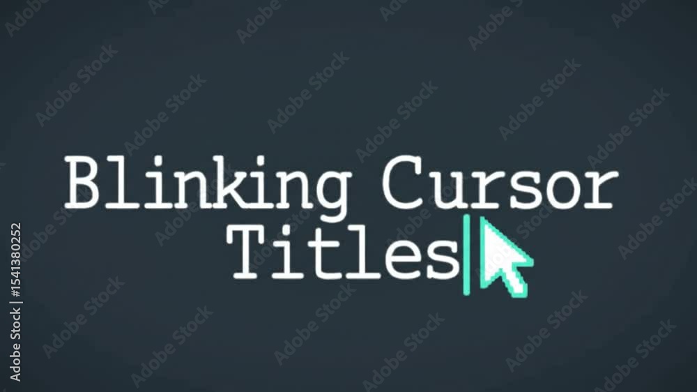 Poster animated blinking cursor titles pack with stylish text effects for video editing software