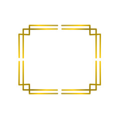 Geometric gold frame with clean Art Deco lines. Perfect for invitations, certificates, luxury labels, or digital and print projects