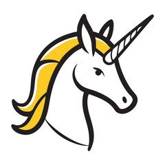 Unicorn head vector art and illustration.