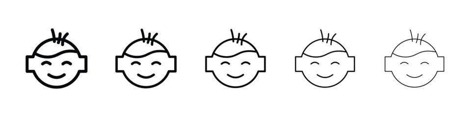 Child face icon for mobile concept and web design.