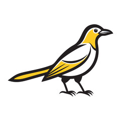 Magpie bird vector art.