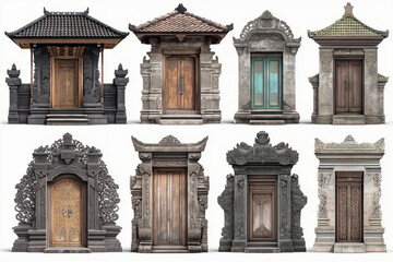 Fototapeta premium Types of Traditional Gate Designs Containing Elements of Art and Culture