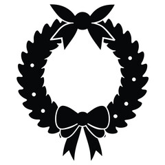 Elegant Wreath Design Festive Holiday Wreath Silhouette for Decorations