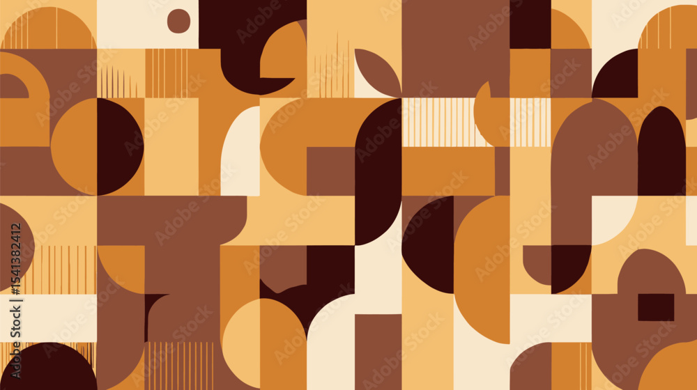 Aufkleber geometric shapes arrange complex pattern mosaic design composition