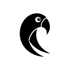 Flying parrot logo icon illustration for pet bird business and wildlife identity