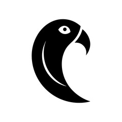 Tropical parrot logo icon illustration for nature theme and exotic animal branding