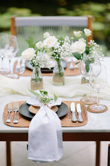 Concept of a tropical destination wedding. in front of the ocean