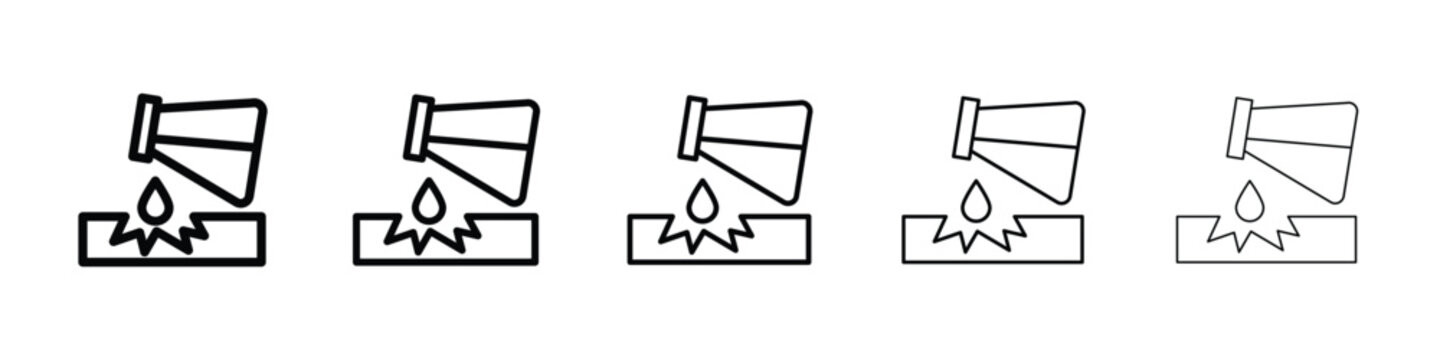 Corrosive substance icon for mobile concept and web design.