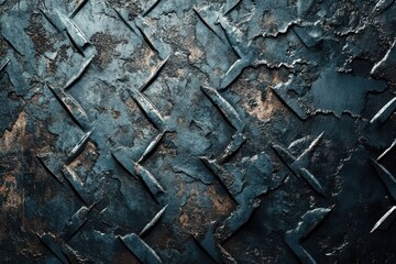 Dark Textured Black Metal Background with Industrial Feel and Detailed Patterns for Use