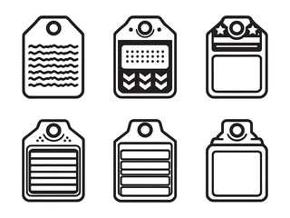 set of 6 psc different type of Toll tag clear vision simple dark black line art on white (1).eps