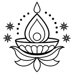 Diwali  line art vector
