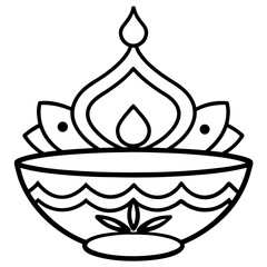 Diwali  line art vector