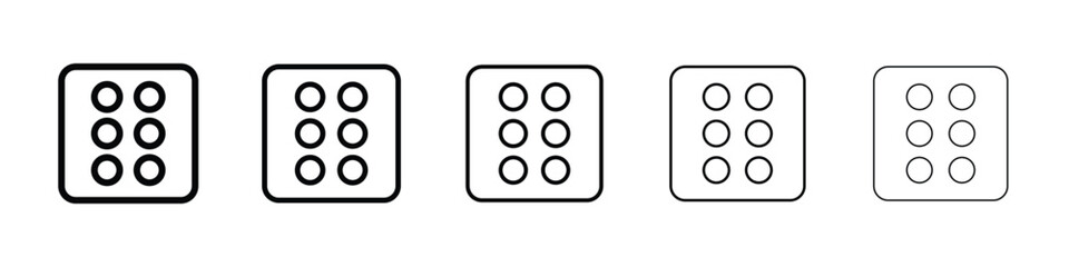 Dice six icon for mobile concept and web design.