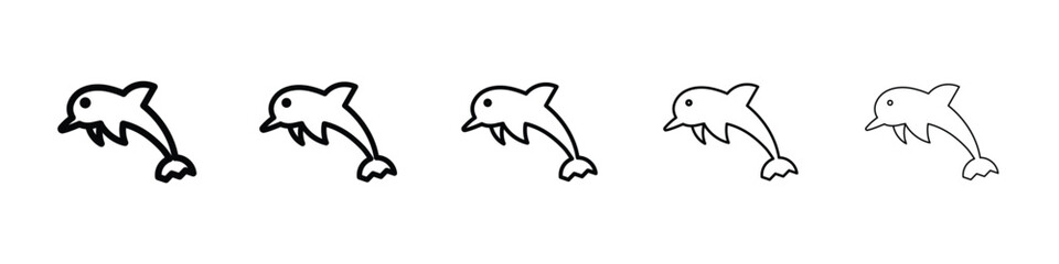 Dolphin icon for mobile concept and web design.