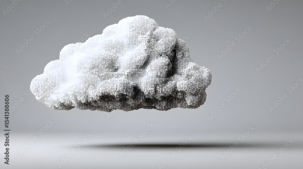 Poster a conceptual image illustrating cloud computing in healthcare, with a digital cloud symbolizing stor
