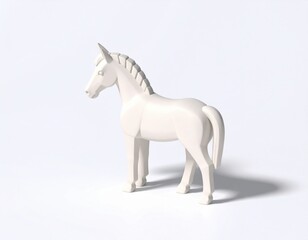 Low-poly style horse 3D model material,ローポリスタイルの馬3Dモデル素材