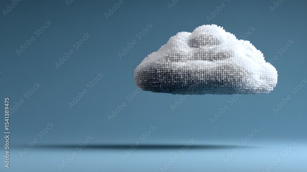 Poster a conceptual image illustrating cloud computing in healthcare, with a digital cloud symbolizing stor