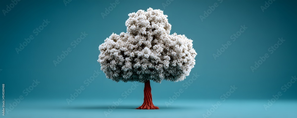 Poster in a visually compelling composition, health data flows into a cloud symbolizing cloud computing in 