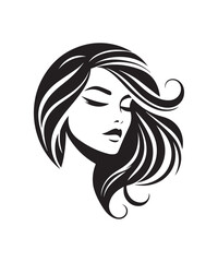Beauty woman Face and hair style logo vector, woman Face vector illustration.
