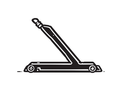 set of 6 psc different type of  Car jack clear vision simple dark black line art on white (2).eps