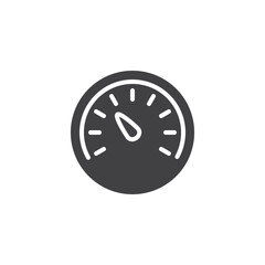 Speedometer dial solid glyph icon